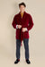 Howard Short Velvet Smoking Jacket front - Burgundy | Bown of London